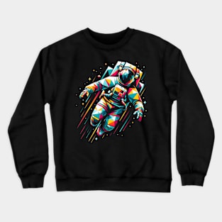 Cosmic Geometry - Astronaut in Abstract Space Crewneck Sweatshirt